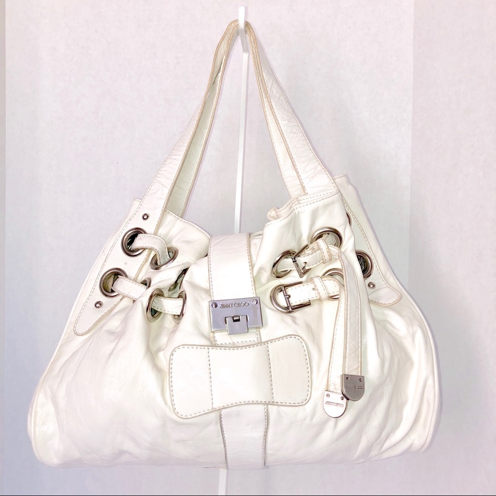 JIMMY CHOO WHITE PATENT RIKI
